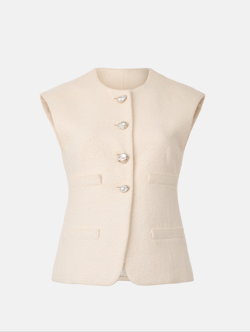 A.L.C. Georgie Vest Tops Crew Neck Sleeveless Front Button Size 6